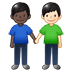 👨🏿‍🤝‍👨🏻 men holding hands: dark skin tone, light skin tone display on Samsung